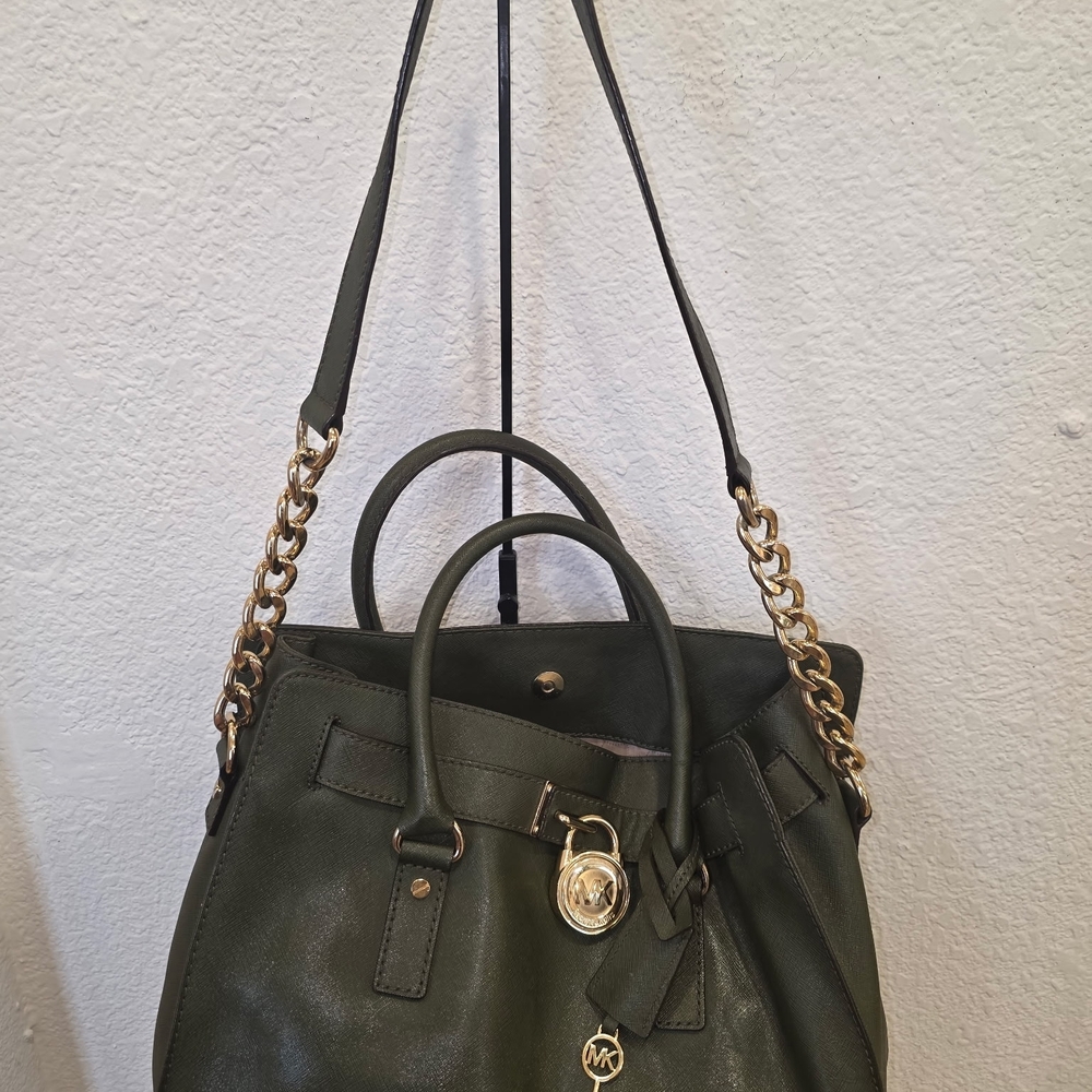 Michael Kors Hamilton bag In Olive - Picture 6 of 8